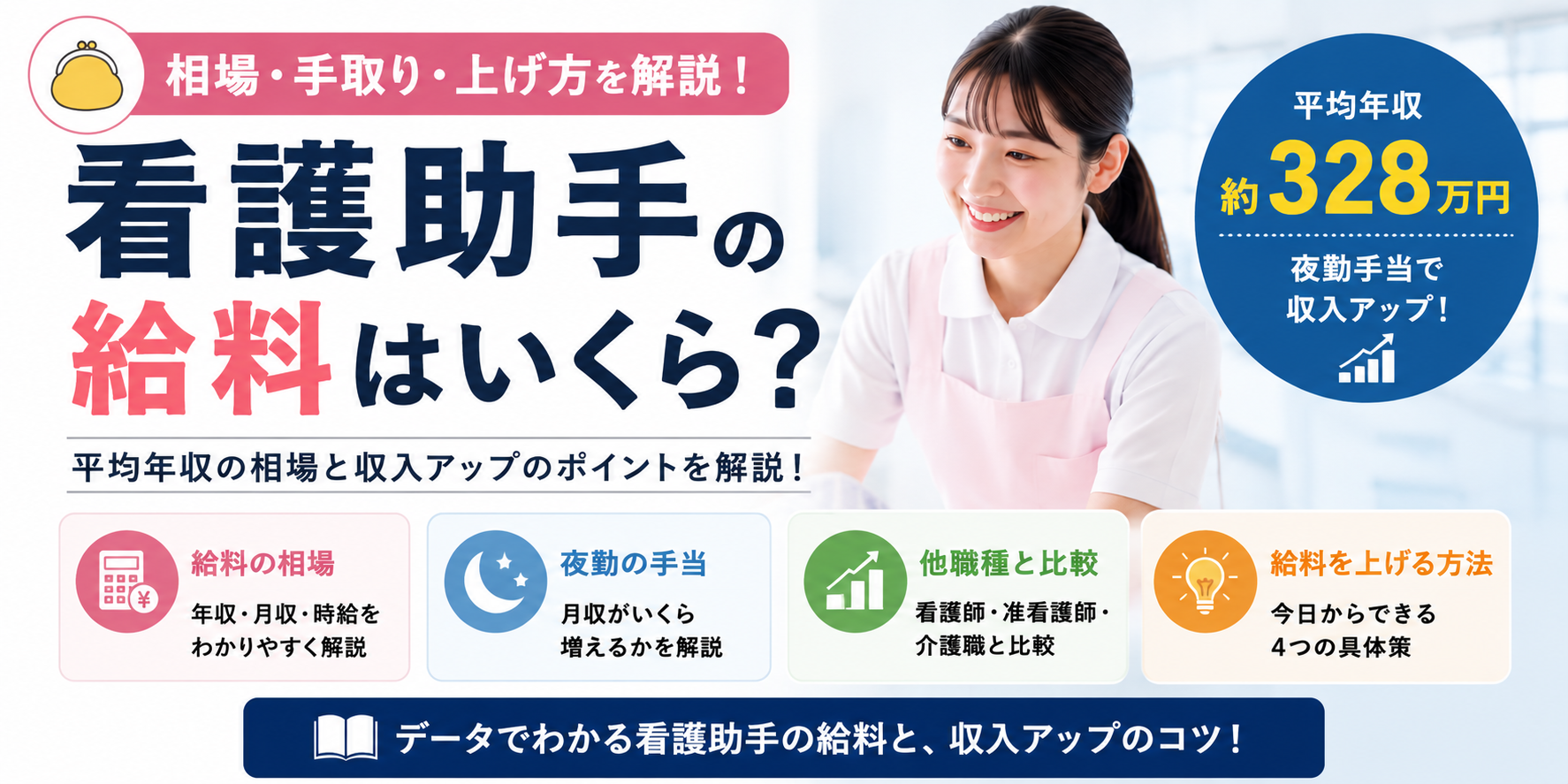 看護助手の給料はいくら？相場・手取り・上げ方を解説